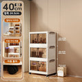 Axyaa 5-Layer Folding Storage Cabinet with Wheels, Large Capacity Organizer