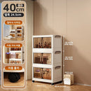 Axyaa 5-Layer Folding Storage Cabinet with Wheels, Large Capacity Organizer