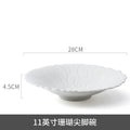 Axyaa Coral Lace Ceramic Deep Plate for Pasta, Salad & Steak