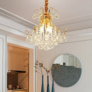 Axyaa Golden Cognac Crystal Chandelier - Luxury European Design for Hotel Bedroom - LED Pendant Lamp