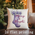 Axyaa Christmas Purple Decorative Pillow Covers for Sofa, Bedroom, Car