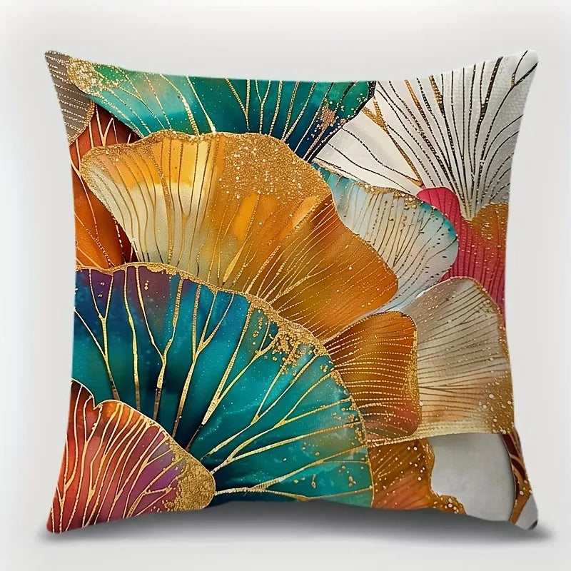 Axyaa Ginkgo Biloba Pattern Printing Pillowcase Home Room Decoration Sofa Chair Cover