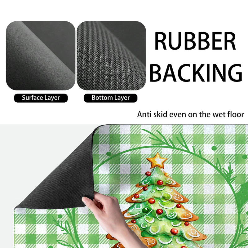 Axyaa Gingerbread Drying Mat | Absorbent Anti-Slip Placemat for Table Cup Drying Mats