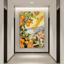 Axyaa Lemon Santorini Travel Canvas Print Fruit Wall Art for Modern Home Decor
