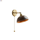 Axyaa LED Walnut Wood Wall Lamp Sconce, Modern Japanese Style, Pull Chain Switch