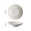 Axyaa Spiral Ceramic Bowl Set for Restaurant, Soup, Salad, Pasta, Dessert, Sushi