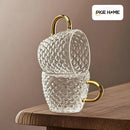 Axyaa 100ml Glass Fish Scale Teacup Set Transparent Handle Kung Fu Small Cup