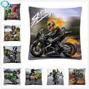 Axyaa Stunt Motorcycle Cartoon Soft Plush Cushion Cover Pillow Case