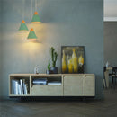 Axyaa Nordic Green Wood Metal Pendant Lamp for Home and Restaurant Lighting