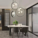 Axyaa Metal Ring Glass Pendant Light for Home Interior Decor