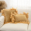 Axyaa Velvet Faux Feather Cushion Cover Soft Home Decor Pillow Cover Living Room