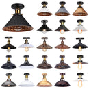 Axyaa Industrial Loft Ceiling Light: Retro Flush Mount LED Fixture for Living Room.