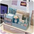 Axyaa Cute Nine-Grid Desk Organizer for Girls - Student Stationery Holder Storage Box