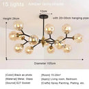 Axyaa Glass Magic Bean Chandelier LED Pendant Lights