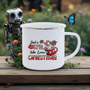Axyaa Festive Red Car Enamel Mug Christmas Drinkware for Cozy Holidays