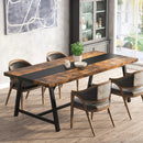 Axyaa 8-Person Wood Dining Table, 70.87" Rectangular Kitchen Table