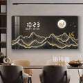 Axyaa Light Luxury Wall Clock with Digital Display and Silent Perpetual Calendar
