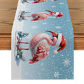 Axyaa Snowflake Flamingos Table Runner for Dining Room