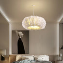 Axyaa Feather Chandelier for Living Room Bedroom Study - Modern LED Ceiling Lighting