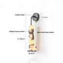 Nordic Modern LED Wall Lamp Sconce Marble Stone Wood Canopy Vanity Light by Axyaa