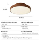 Axyaa Bladeless Ceiling Fan Light Remote 6-speed Walnut LED Decor Living Room Bedroom