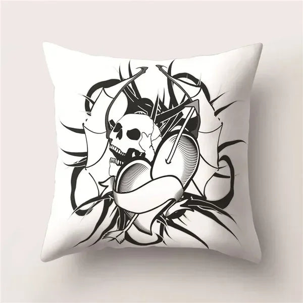 Skull Polyester Pillowcase 45X45CM Axyaa Home Decor Cushion Cover Square Sofa Decor