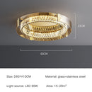 Axyaa Modern Luxury Crystal Ceiling Chandelier - Round LED Light for Home and Restaurant