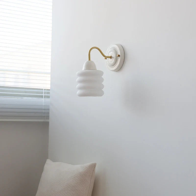 Axyaa White Glass LED Wall Lamp Modern Nordic Style
