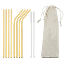 Axyaa Stainless Steel Reusable Drinking Straw Set - Eco-Friendly Bar Accessory