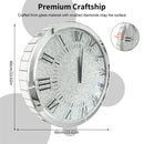 Axyaa Crushed Diamond Wall Clock with Crystal Diamond Edge, Roman Numerals