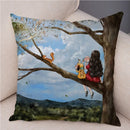 Axyaa Fairy Tale World Pillowcase: Cartoon Pattern Decor for Living Room or Children's Room