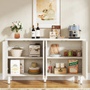 Axyaa 59.4-Inch White Modern Sideboard Buffet Table with Storage Cabinet