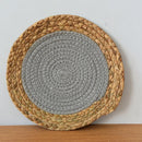 Axyaa Woven Round Table Mat Coaster Pad Nordic Style Desk Accessory