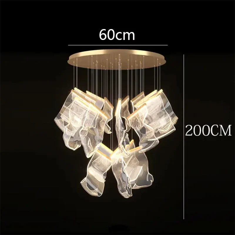 Axyaa Nordic Stair Chandelier Living Room Dining Pendant Ceiling Light