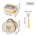 Axyaa Stainless Steel Divided Lunch Box Spoon Bento Container, Leak-proof & Heatable.
