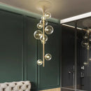 Axyaa Nordic LED Bubble Chandelier: Clear Glass Ball Pendant for Dining Room