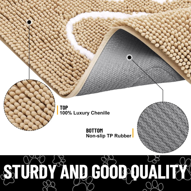 Axyaa Chenille Mud Mat: Quick Dry Dog Door Mat for Muddy Paws
