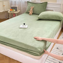 Axyaa Warm Flannel Fitted Bed Sheet, Coral Fleece Mattress Cover