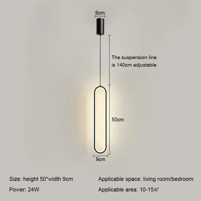 Axyaa Black Ring LED Pendant Light - Modern Nordic Luxury Chandelier