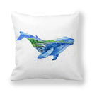 Axyaa Ocean Blue Whale Throw Pillow Cover, 45x45CM, Sea Fish Decor Pillows