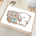 Axyaa Cute Peach Mochi Print Entrance Door Mat - Kawaii Room Decoration