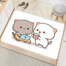 Axyaa Cute Peach Mochi Print Entrance Door Mat - Kawaii Room Decoration
