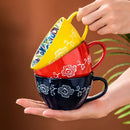 Axyaa 13.5 oz Bohemian Morning Tea Ceramic Coffee Mug for Family, Colleagues, Teachers, Wives, Husbands