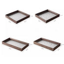 Axyaa Begonia Glass Tray: Walnut Wooden Tea Tray for Storage and Display