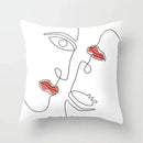 Axyaa Abstract Art Couple Portrait Pillow Cover 45X45CM