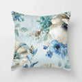 Luxurious Blue Bird Floral Pillowcase by Axyaa - 45x45cm Square Decor for Home & Office