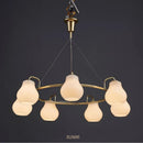 Axyaa French Glass Chandeliers Nordic LED Pendant Lights for Modern Home Decor