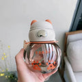 Axyaa Kids Bear Straw Water Bottle | Kawaii Mini Tumbler Sippy Cup