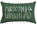 Axyaa Merry Christmas Tree Green Pillowcase - Holiday Decorative Lumbar Pillow