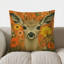 Axyaa Rabbit & Flowers Decorative Pillow Cover for Sofa, Bedroom, Car